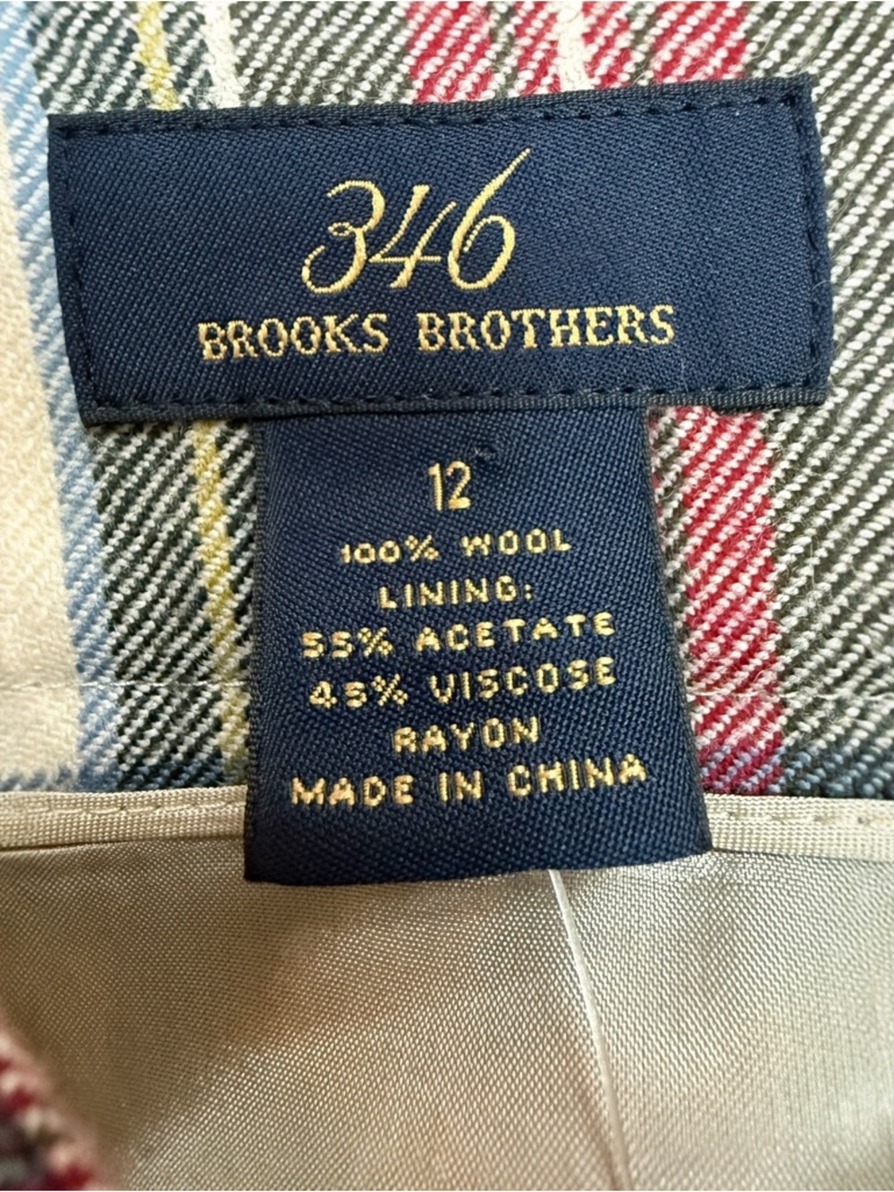 NWT Brooks Brothers Wool Plaid Skirt Size 12 - Picture 4 of 4